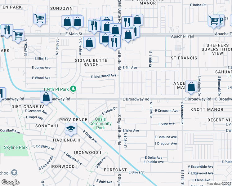 map of restaurants, bars, coffee shops, grocery stores, and more near in Maricopa County