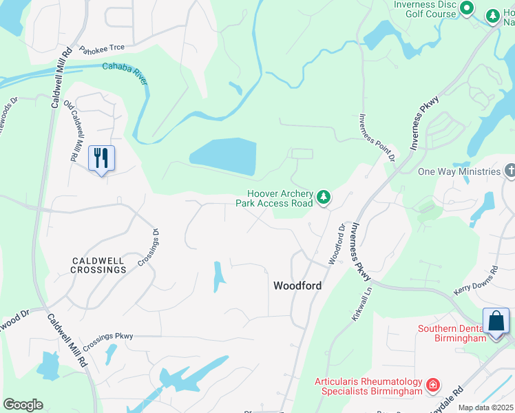 map of restaurants, bars, coffee shops, grocery stores, and more near 3504 Wyngate Trce in Birmingham