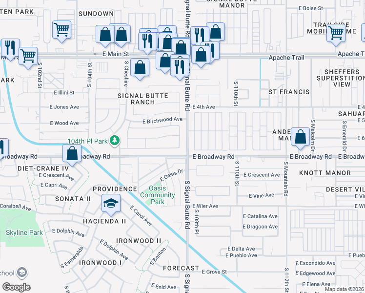map of restaurants, bars, coffee shops, grocery stores, and more near in Maricopa County