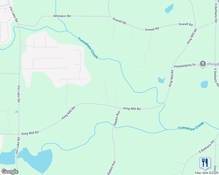 map of restaurants, bars, coffee shops, grocery stores, and more near 1135 King Mill Road in McDonough