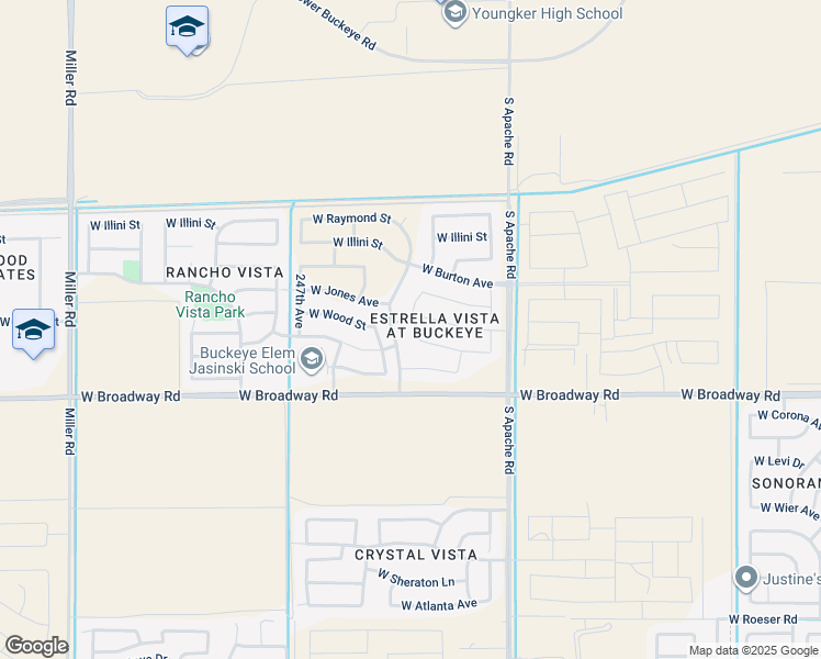 map of restaurants, bars, coffee shops, grocery stores, and more near 4225 South Sexson Drive in Buckeye