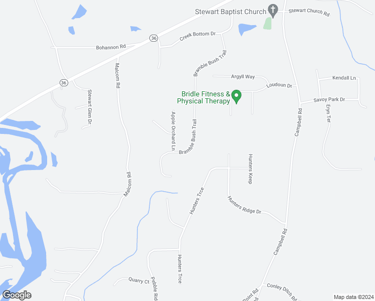 map of restaurants, bars, coffee shops, grocery stores, and more near 2-290 Bramble Bush Trail in Covington