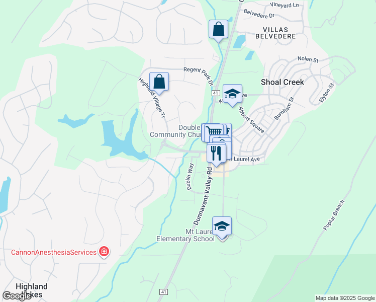 map of restaurants, bars, coffee shops, grocery stores, and more near 1012 Dublin Way in Birmingham