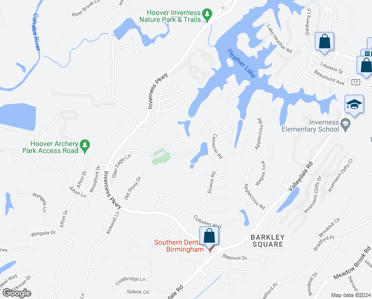 map of restaurants, bars, coffee shops, grocery stores, and more near Cambrian Way in Birmingham