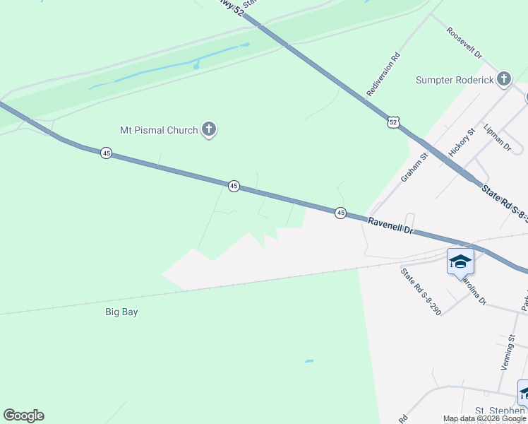 map of restaurants, bars, coffee shops, grocery stores, and more near 1037 South Carolina 45 in Saint Stephen