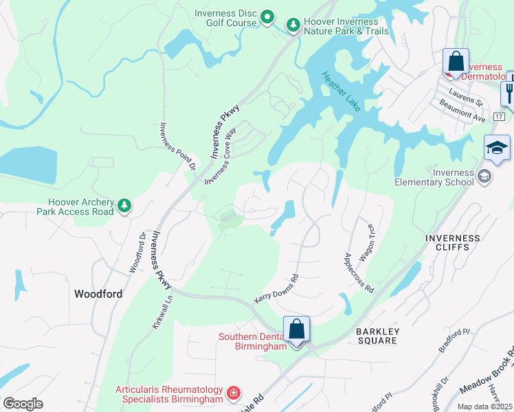map of restaurants, bars, coffee shops, grocery stores, and more near 117 Cambrian Way in Birmingham
