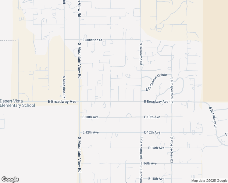 map of restaurants, bars, coffee shops, grocery stores, and more near 613 South Val Vista Road in Apache Junction
