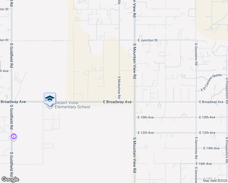 map of restaurants, bars, coffee shops, grocery stores, and more near 674 South Muleshoe Road in Apache Junction