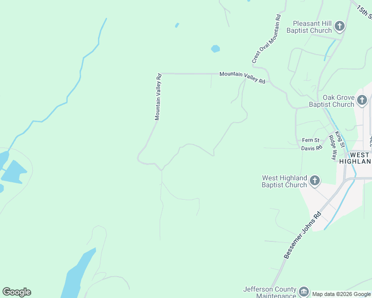 map of restaurants, bars, coffee shops, grocery stores, and more near 5138 Mountain Valley Road in Bessemer