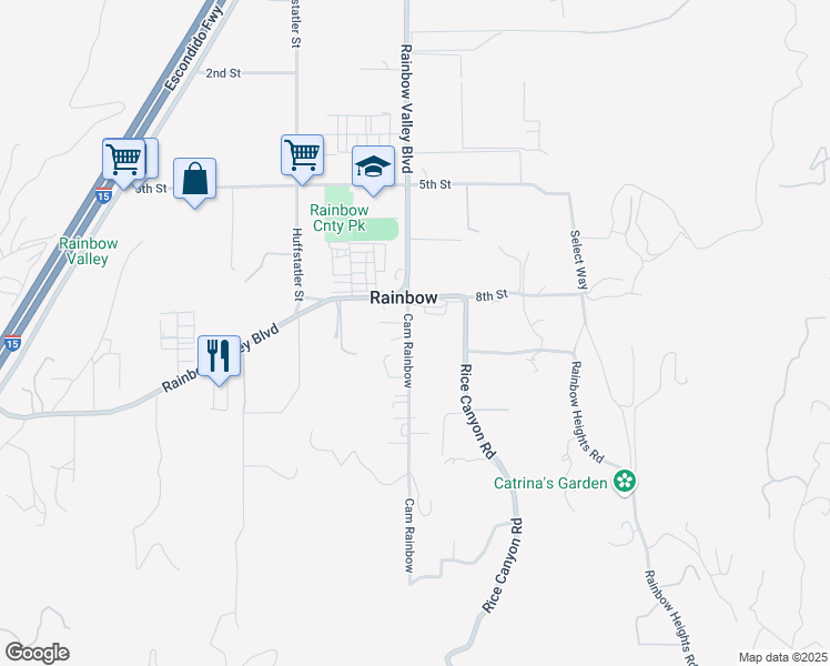 map of restaurants, bars, coffee shops, grocery stores, and more near 1905-7 Camino Rainbow in Fallbrook
