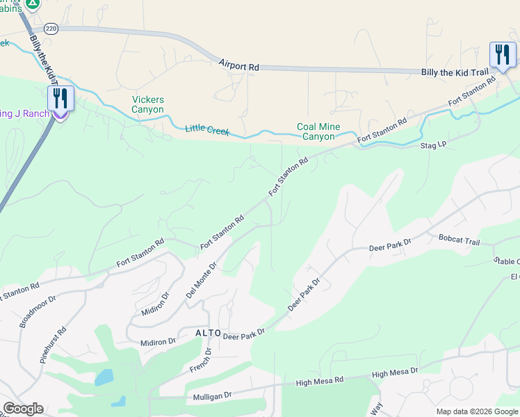 map of restaurants, bars, coffee shops, grocery stores, and more near Alto Rd in Lincoln