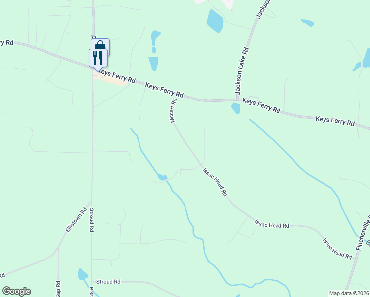 map of restaurants, bars, coffee shops, grocery stores, and more near 372 Mccart Road in McDonough