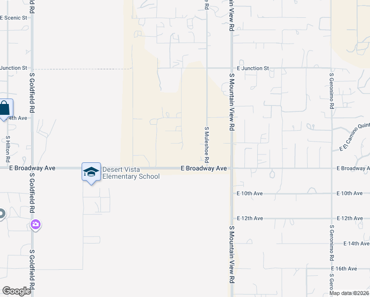 map of restaurants, bars, coffee shops, grocery stores, and more near 674 South Muleshoe Road in Apache Junction