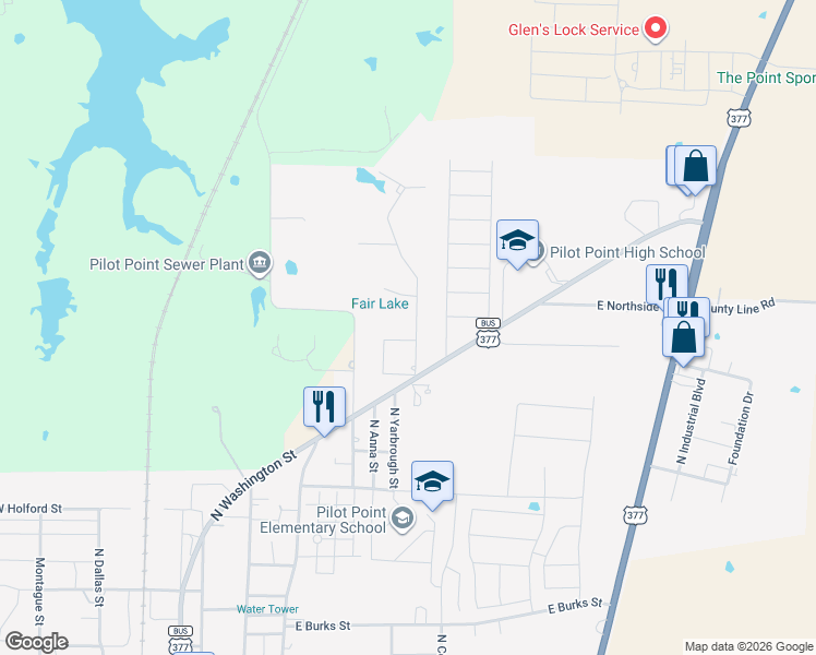 map of restaurants, bars, coffee shops, grocery stores, and more near 1306 North Saint Charles Avenue in Pilot Point