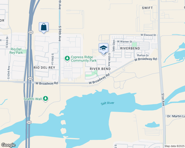 map of restaurants, bars, coffee shops, grocery stores, and more near 5546 West Pueblo Avenue in Phoenix