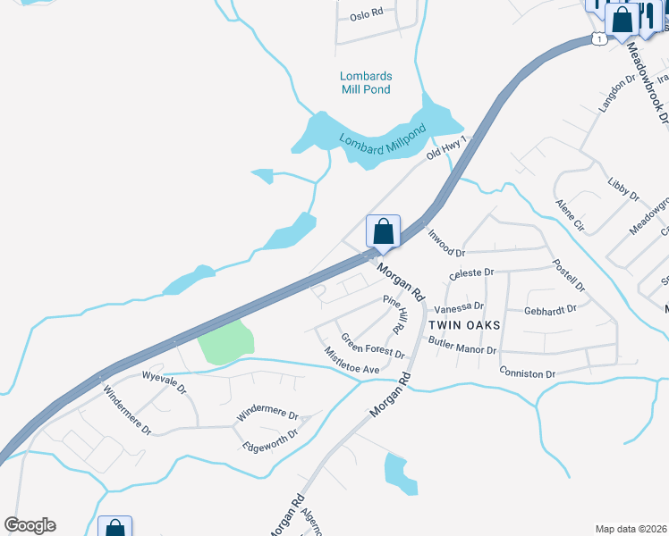 map of restaurants, bars, coffee shops, grocery stores, and more near 2800-2870 Old Highway 1 in Hephzibah