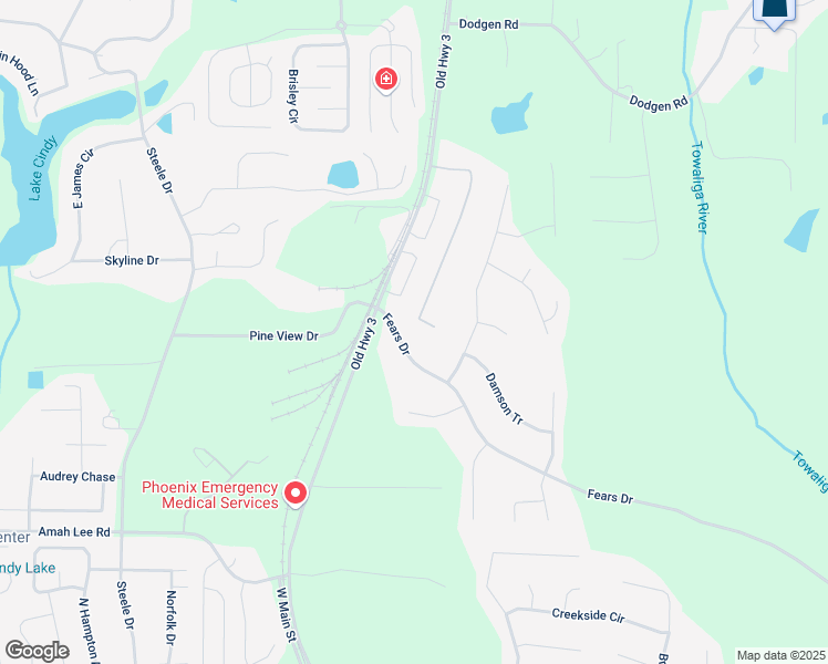 map of restaurants, bars, coffee shops, grocery stores, and more near 204 River View Court in Hampton