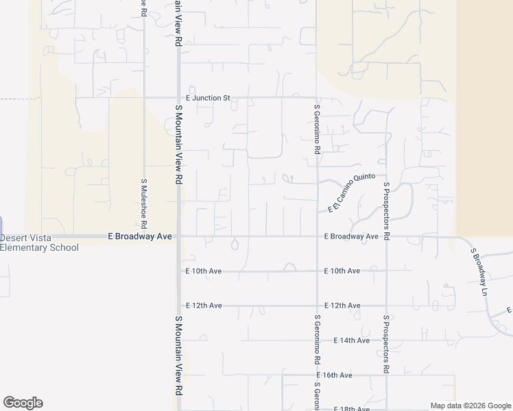 map of restaurants, bars, coffee shops, grocery stores, and more near 613 South Val Vista Road in Apache Junction