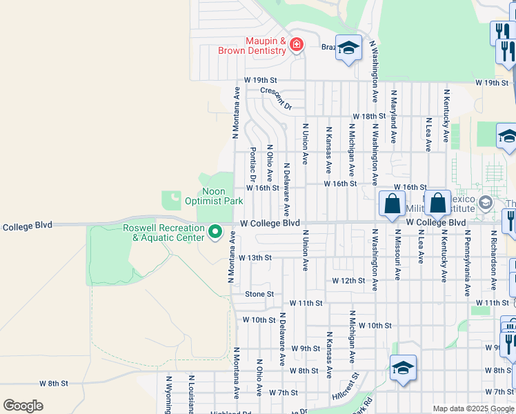 map of restaurants, bars, coffee shops, grocery stores, and more near 1509 Pontiac Drive in Roswell