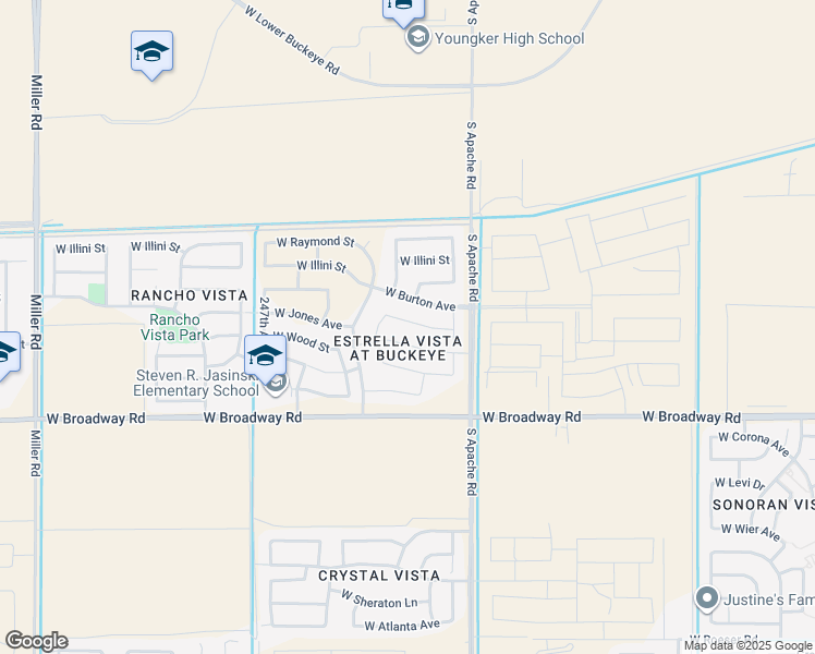 map of restaurants, bars, coffee shops, grocery stores, and more near 24421 West Amberwood Avenue in Buckeye