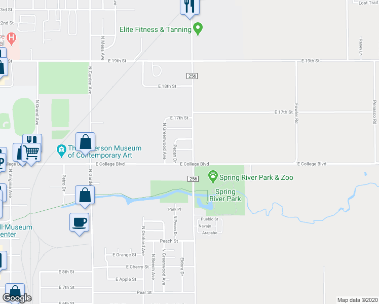 map of restaurants, bars, coffee shops, grocery stores, and more near 1204 Beloit Drive in Roswell