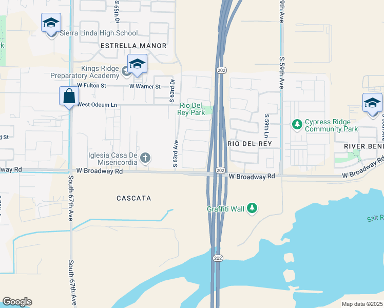 map of restaurants, bars, coffee shops, grocery stores, and more near 6233 West Wood Street in Phoenix