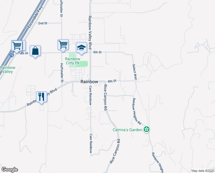 map of restaurants, bars, coffee shops, grocery stores, and more near 2029 Rice Canyon Road in Fallbrook