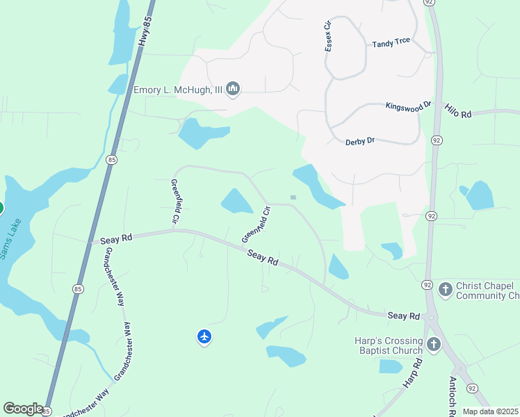 map of restaurants, bars, coffee shops, grocery stores, and more near 130 Greenfield Circle in Fayetteville