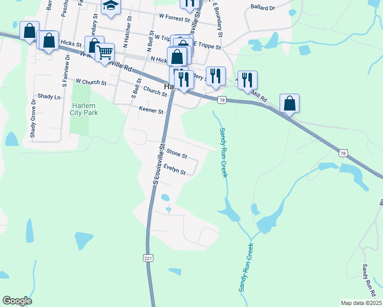 map of restaurants, bars, coffee shops, grocery stores, and more near 210 Christian Street in Harlem