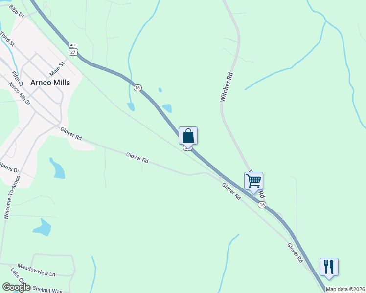 map of restaurants, bars, coffee shops, grocery stores, and more near 1012 Highway 16 West in Newnan