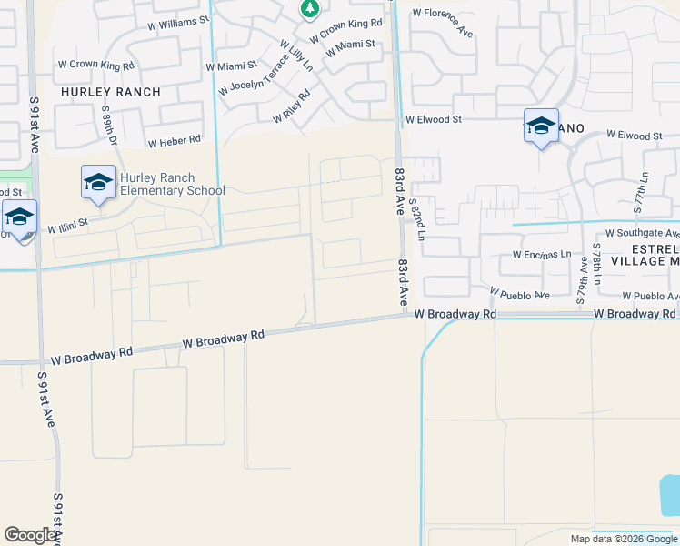 map of restaurants, bars, coffee shops, grocery stores, and more near 4048 South 83rd Avenue in Phoenix