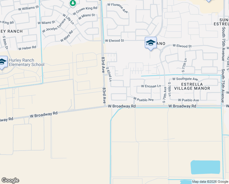 map of restaurants, bars, coffee shops, grocery stores, and more near 8204 West Pueblo Avenue in Phoenix