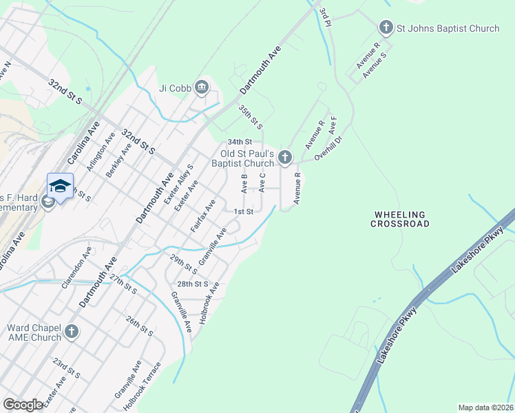 map of restaurants, bars, coffee shops, grocery stores, and more near 695 31st Street South in Bessemer