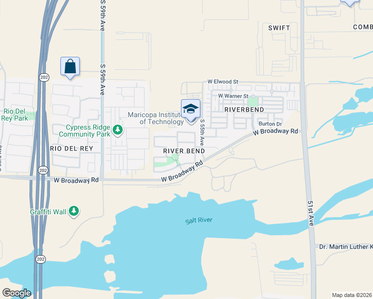 map of restaurants, bars, coffee shops, grocery stores, and more near 5524 West Pueblo Avenue in Phoenix