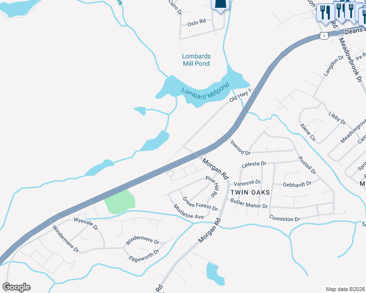 map of restaurants, bars, coffee shops, grocery stores, and more near 2800 Old Highway 1 in Hephzibah