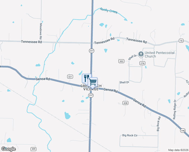 map of restaurants, bars, coffee shops, grocery stores, and more near 308 South Rondo Road in Texarkana