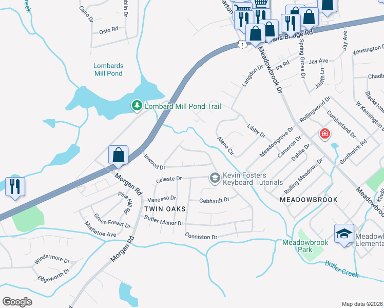 map of restaurants, bars, coffee shops, grocery stores, and more near 3459 Postell Drive in Hephzibah