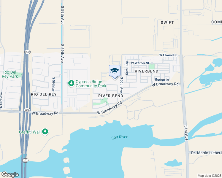 map of restaurants, bars, coffee shops, grocery stores, and more near 5528 West Southgate Avenue in Phoenix