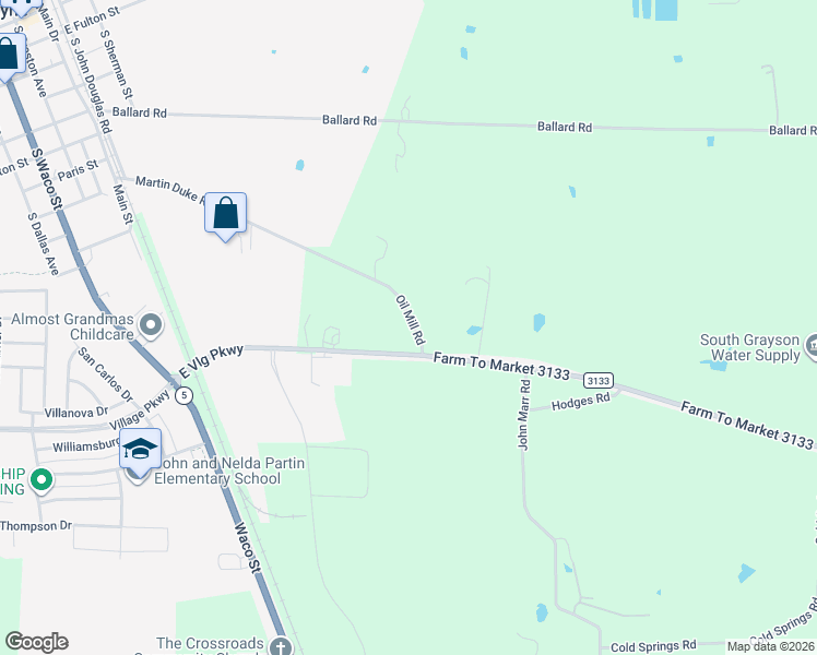 map of restaurants, bars, coffee shops, grocery stores, and more near 962 Martin Duke Road in Van Alstyne