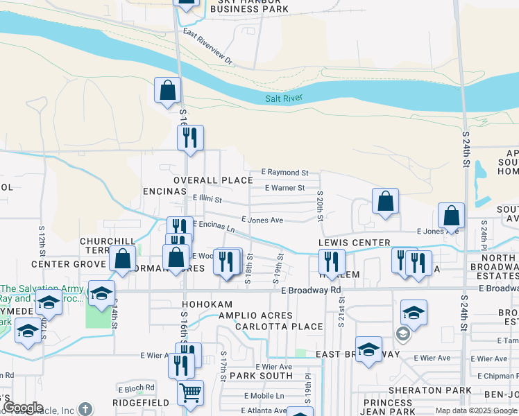 map of restaurants, bars, coffee shops, grocery stores, and more near 1811 East Illini Street in Phoenix