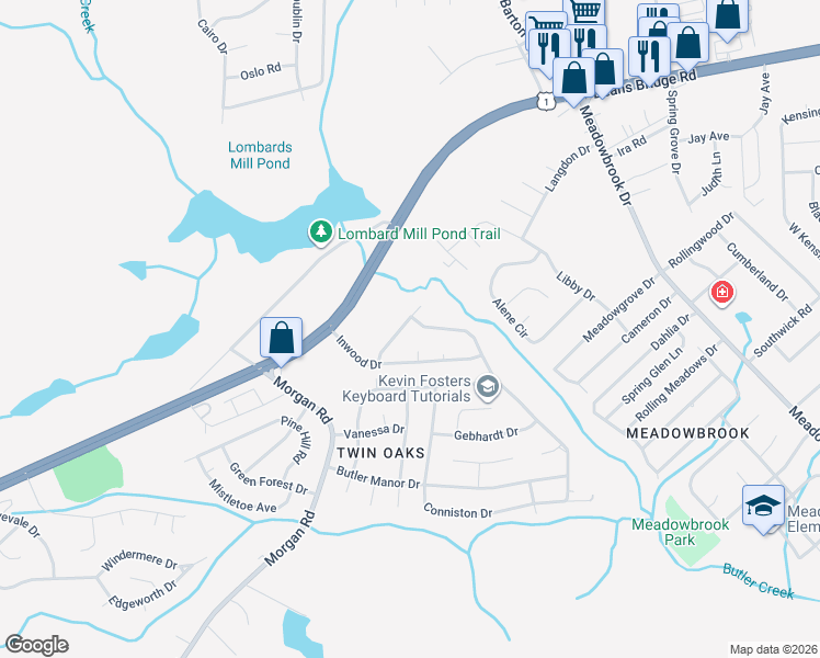 map of restaurants, bars, coffee shops, grocery stores, and more near 3451 Postell Drive in Hephzibah