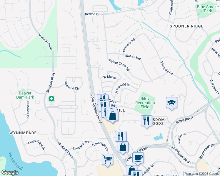 map of restaurants, bars, coffee shops, grocery stores, and more near 313 Everdale in Peachtree City