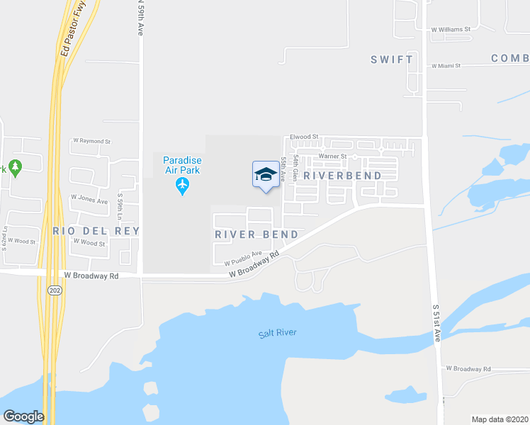 map of restaurants, bars, coffee shops, grocery stores, and more near 5528 West Southgate Avenue in Phoenix