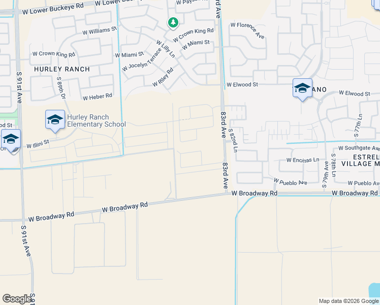 map of restaurants, bars, coffee shops, grocery stores, and more near 4048 South 83rd Avenue in Phoenix