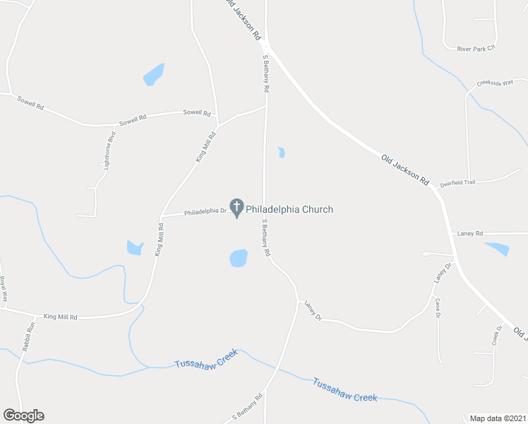 map of restaurants, bars, coffee shops, grocery stores, and more near South Bethany Road in Henry County