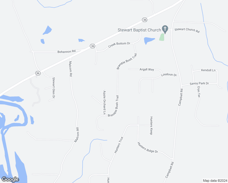 map of restaurants, bars, coffee shops, grocery stores, and more near 190 Bramble Bush Trail in Covington