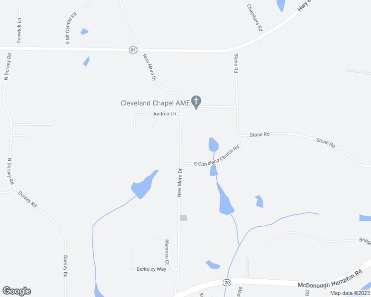map of restaurants, bars, coffee shops, grocery stores, and more near 560 New Morn Drive in McDonough