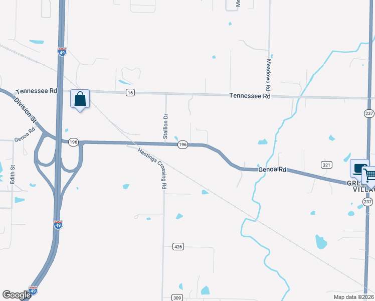 map of restaurants, bars, coffee shops, grocery stores, and more near 3722 Genoa Road in Texarkana