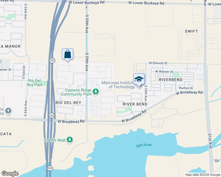 map of restaurants, bars, coffee shops, grocery stores, and more near 5738 Odeum Lane in Phoenix