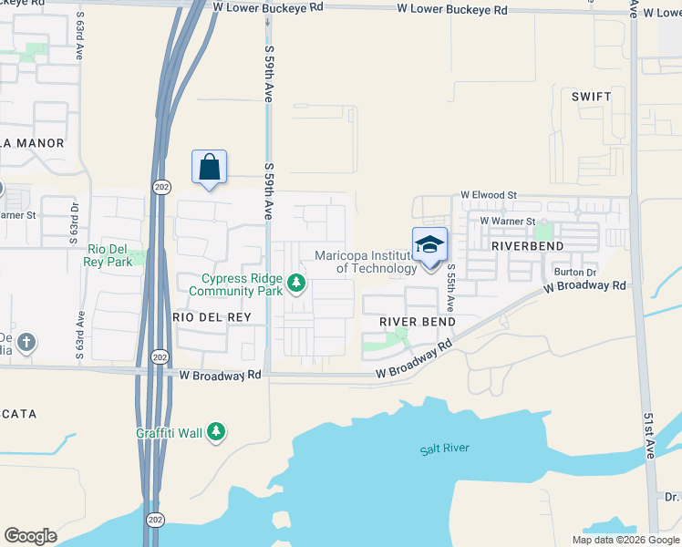 map of restaurants, bars, coffee shops, grocery stores, and more near 5738 Odeum Lane in Phoenix